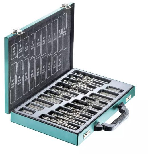 TECHNOCRAFT HSS-G Spiralbohrer-Koffer 1-10 mm 170-tlg., Metallkoffer - Bohren