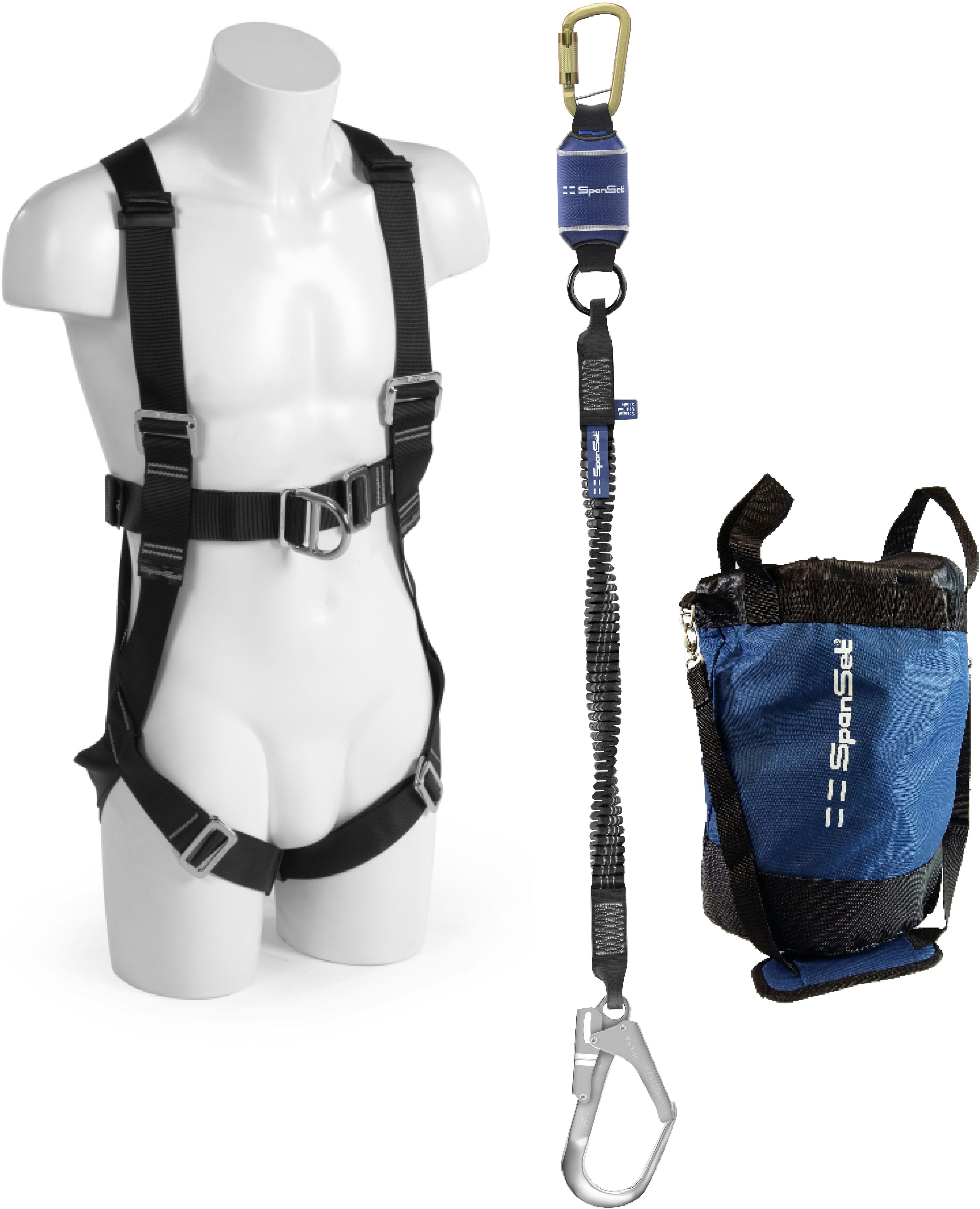 SPANSET Safety-Kit für den Gerüstbau (Basic) Typ SK-101 2-Punkt-Auffanggurt, El. Falldämpferl. - Arbeitsschutz