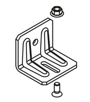 HAWA-PORTA Wandbefestigungswinkel, Stahl 45x35x37mm, verzinkt, inkl. Schrauben und Muttern - Schiebetür- und Schiebetorbeschläge