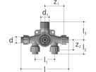 Unterputz-Geradsitz-Verteilventil 4-fach Eingang seitlich 16 x 3/4" 5444.002 - JRG Sanipex-Rohre und Formstücke