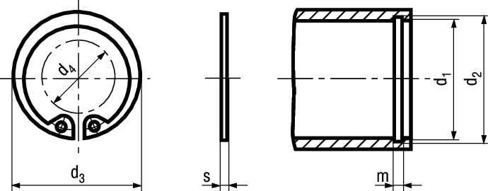 Sich-Ringe f Bohrung INOX BN683 DIN472 14 - Bossard Schrauben