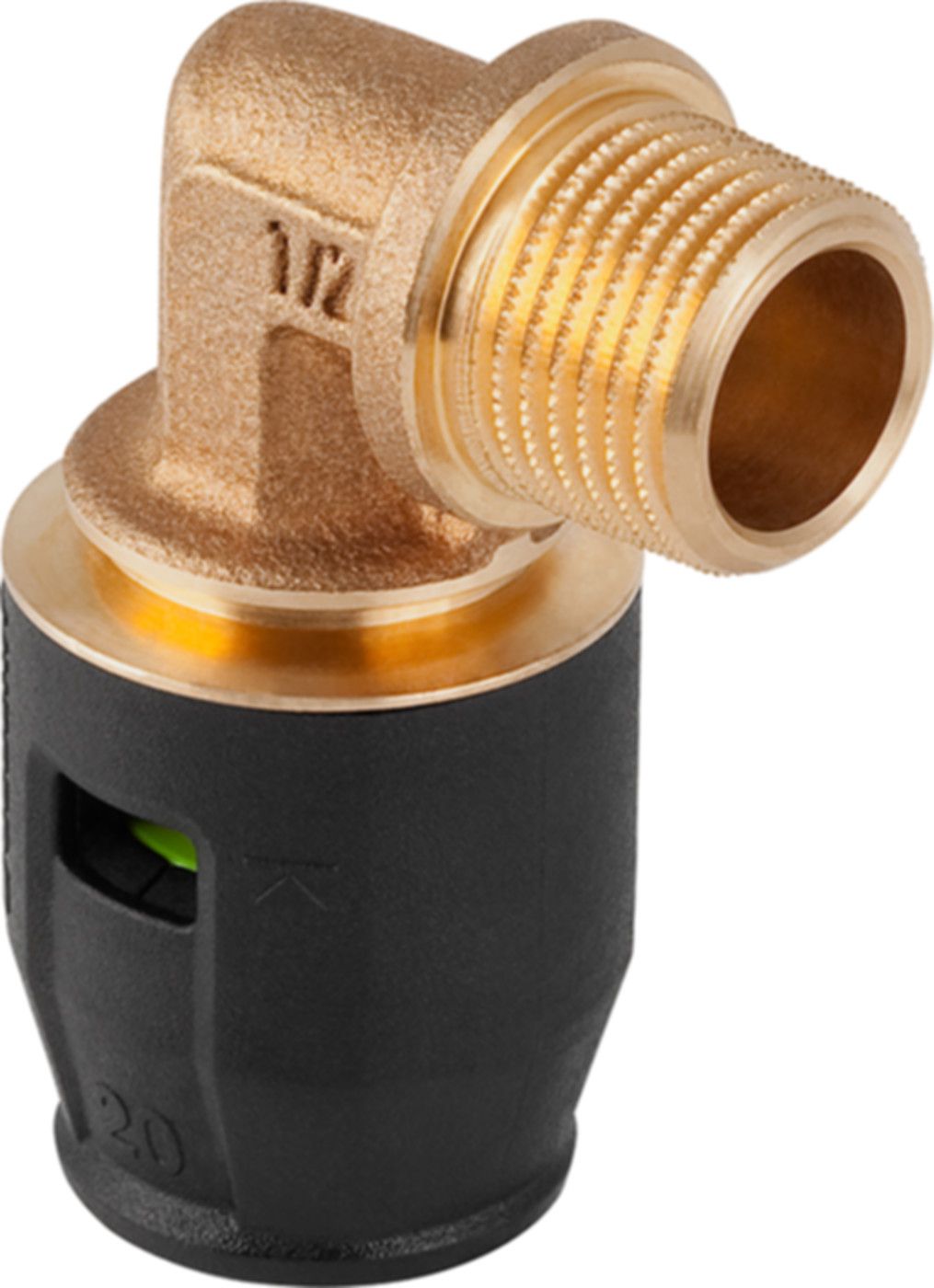 Übergangsbogen 90° m/AG 20mm-1/2" 651.241.00.1 - Geberit-Push Fit-Formstücke