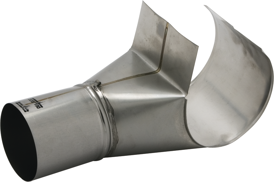 Schrägstutzen 330/100 mm 170 - MattpluS Spenglereihalbfabrikate