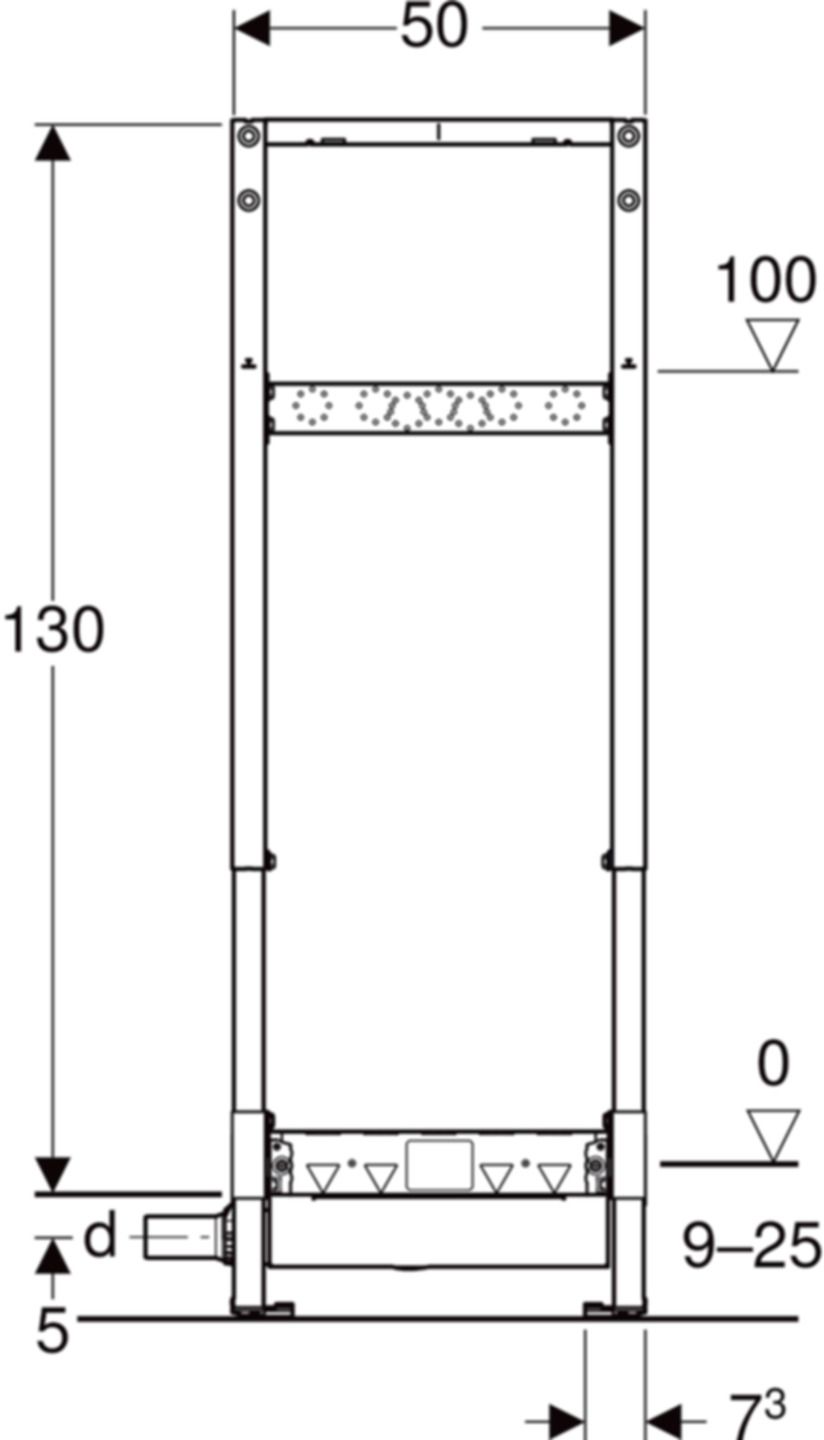 Duschelement mit Wandablauf 111.588.00.2 Typ 130 56mm AP-Armatur - Geberit-Duofix