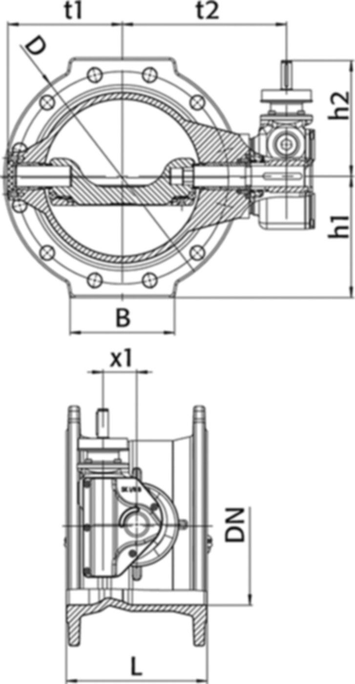 Absperrklappe mit Flanschen f. Erdeinbau PN 16 DN 250 - Wild Absperrklappen
