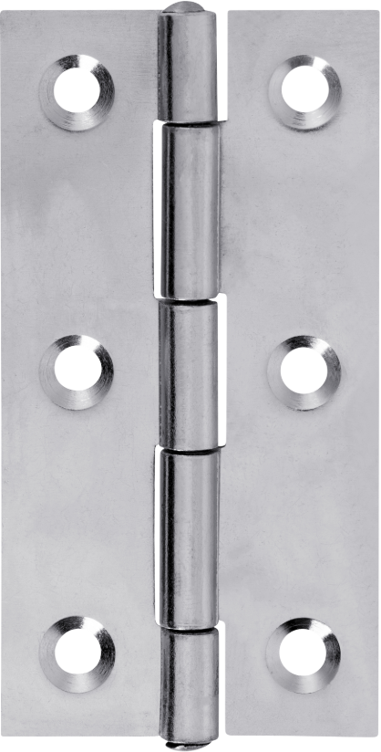 CHARMAG Scharnier schmal, mit vernietetem Stift HxB=70x38mm, verzinkt - Scharniere, Verschlüsse und Zubehör