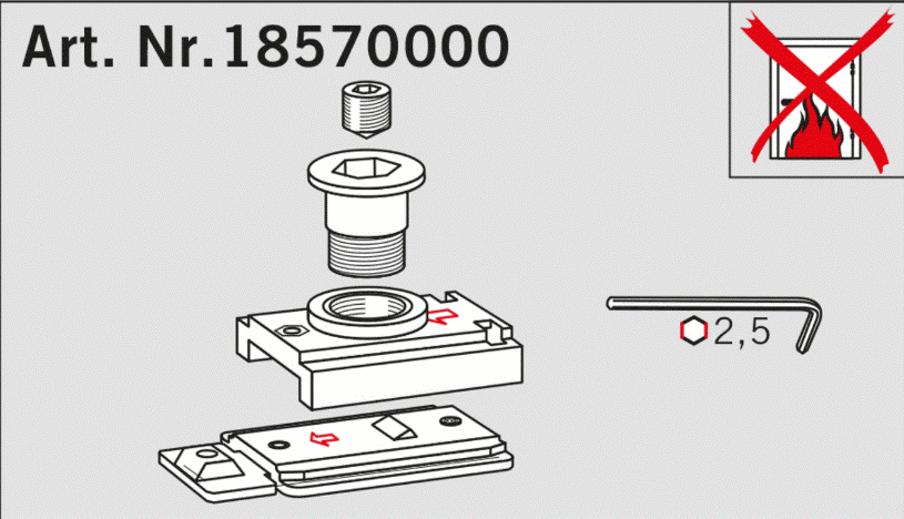 Dormakaba Rastfeststelleinheit zu Gleitschiene  G-N / G-N XEA - Türöffner, Türschliesser, Türfeststeller