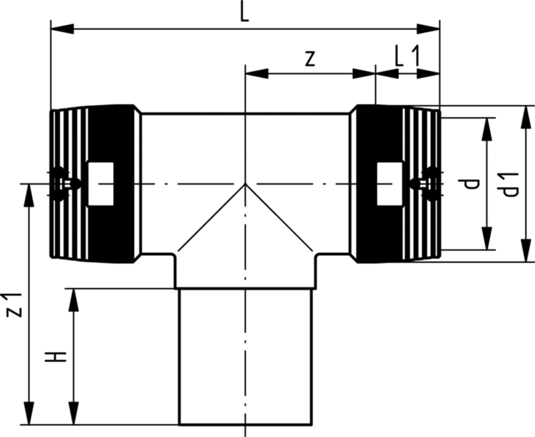 ELGEF Tee PN 16 (Karton à 3 Stk.) d 160mm 753 201 817 - ELGEF Plus Elektroschweissfittinge