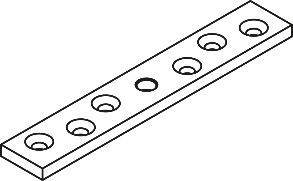 HAWA-PORTA Tragflansche, Porta 300 25x100x600mm, verzinkt - Schiebetür- und Schiebetorbeschläge