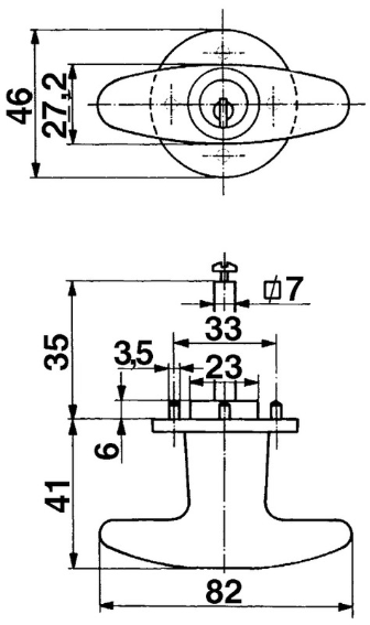 KABA 8 Zylinderolive Typ 3401 82/41mm, DIN rechts, mit 2 Schlüssel - Kaba 8, Lagerprodukt
