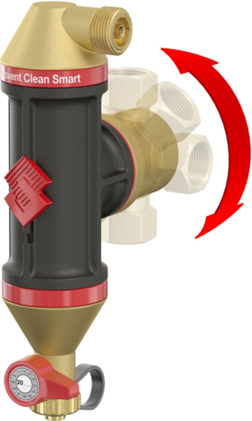 Flamcovent Clean Smart Abscheider 1" 30053 m/drehbaren Anschlüsse und EPP Isolation - Flamco Luft- und Schlammabscheider