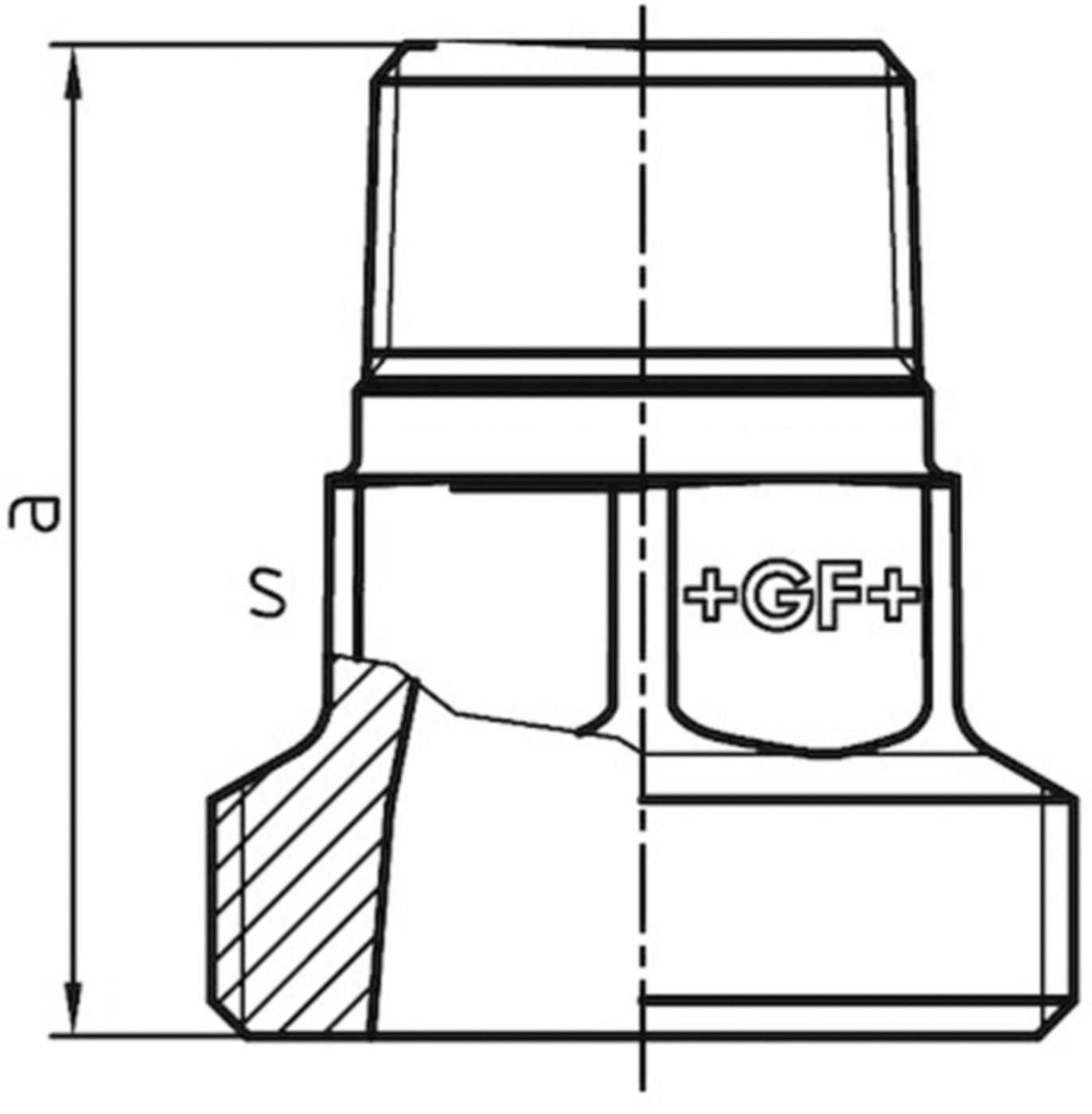 Einschraubteil 376 V 1"- G 11/2" 770 376 207 - GF verz. Tempergussfittings
